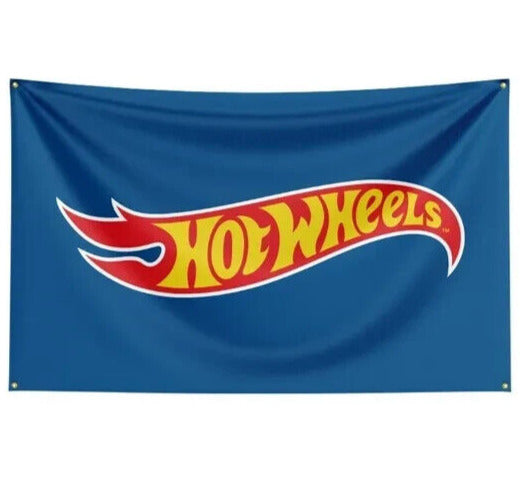 Hot Wheels Blue, Red, & Yellow Flag Banner 3 ft x 5 ft NEW! Home & Garden:Yard, Garden & Outdoor Living:Décor:Flags Cozy Home Treasures